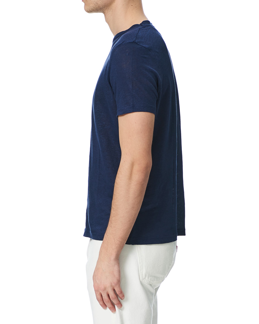 Homme | T-shirts | Stenströms | Linen T-Shirt Navy