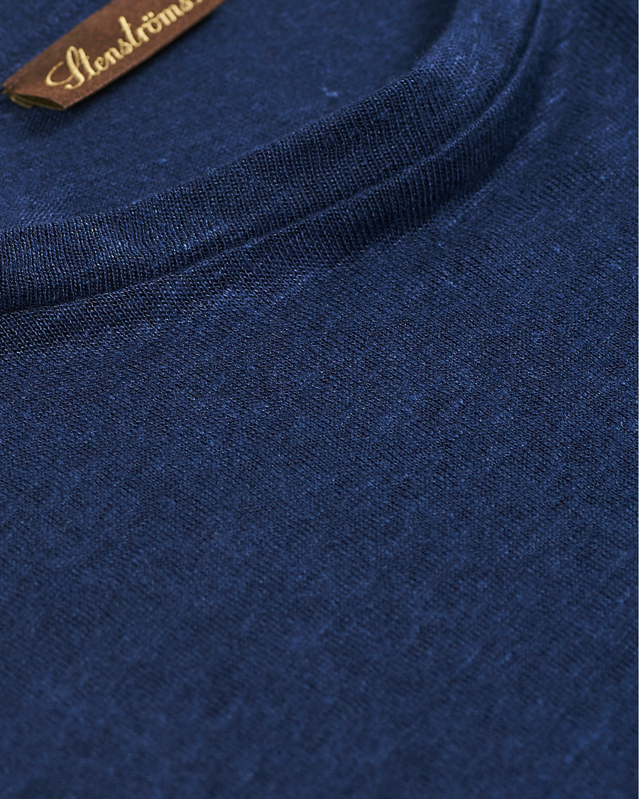 Homme | T-shirts | Stenströms | Linen T-Shirt Navy