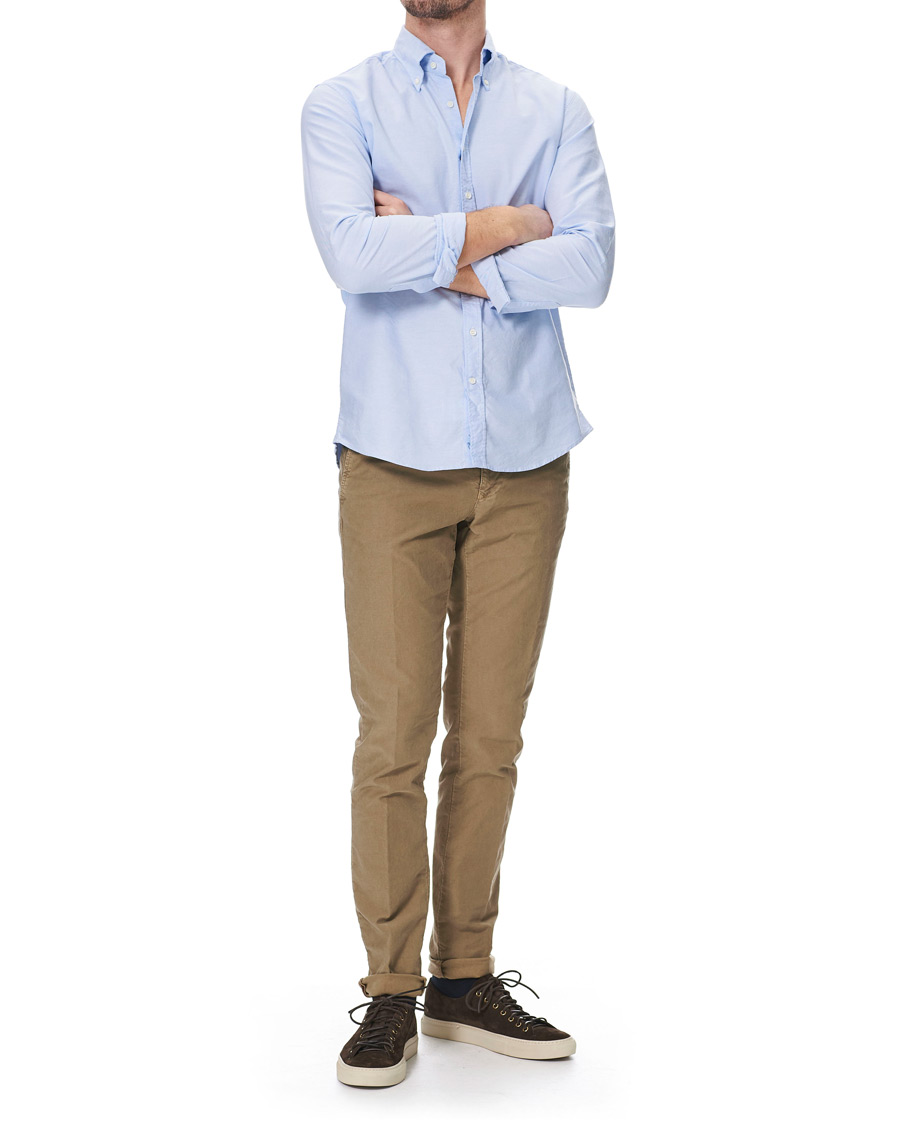 Homme | Chemises | Stenströms | Slimline Oxford Shirt Light Blue