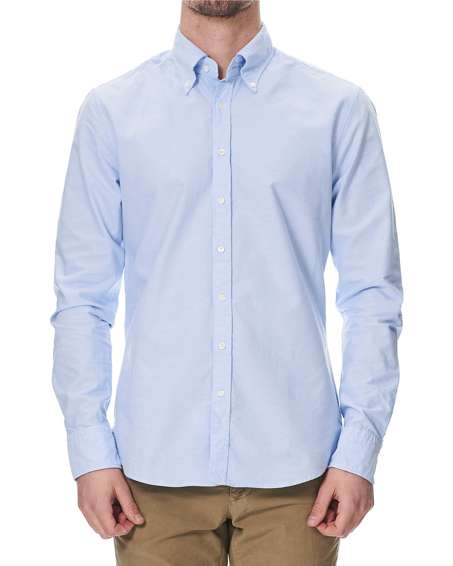 Homme | Chemises | Stenströms | Slimline Oxford Shirt Light Blue