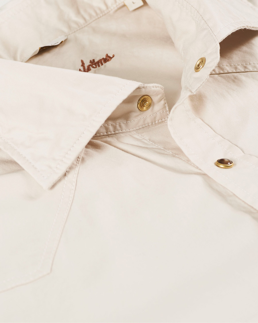 Homme | Chemises | Stenströms | Slimline Twill Western Shirt Beige