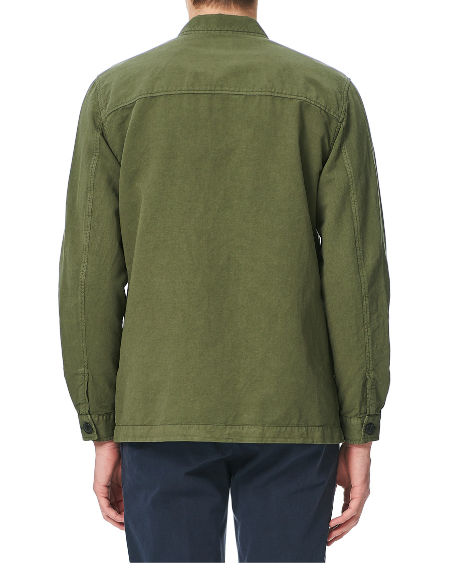 Homme | Chemises | Sunspel | Cotton/Linen Shirt Jacket Green