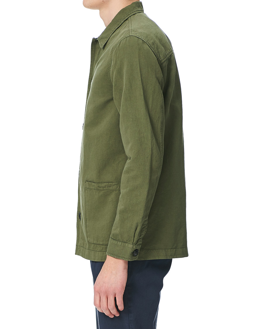 Homme | Chemises | Sunspel | Cotton/Linen Shirt Jacket Green