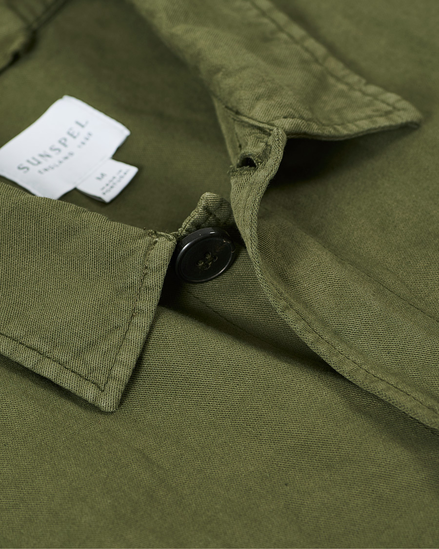 Homme | Chemises | Sunspel | Cotton/Linen Shirt Jacket Green