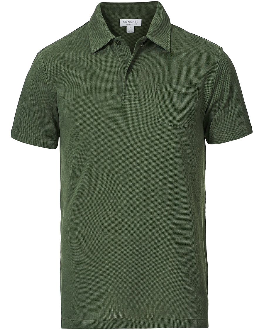 Homme | Polos | Sunspel | Riviera Polo Shirt Dark Khaki