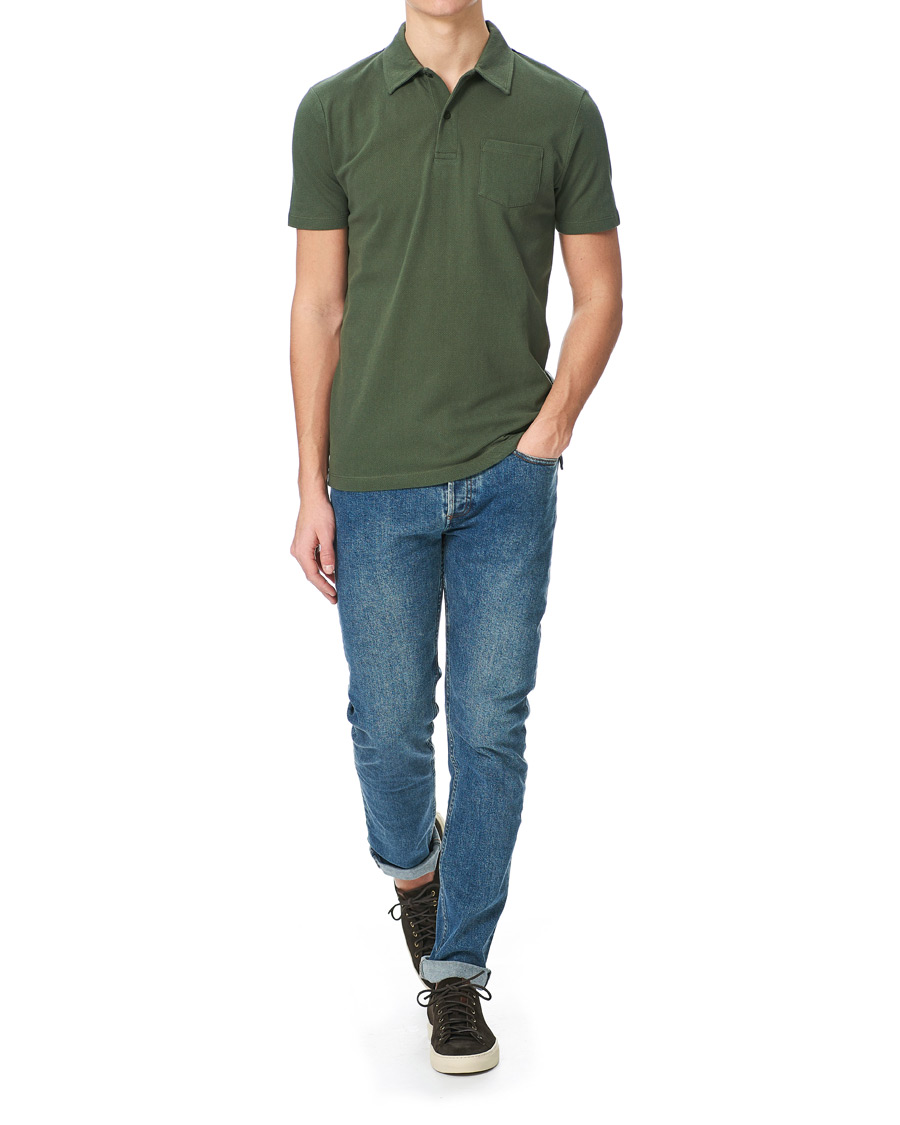Homme | Polos | Sunspel | Riviera Polo Shirt Dark Khaki