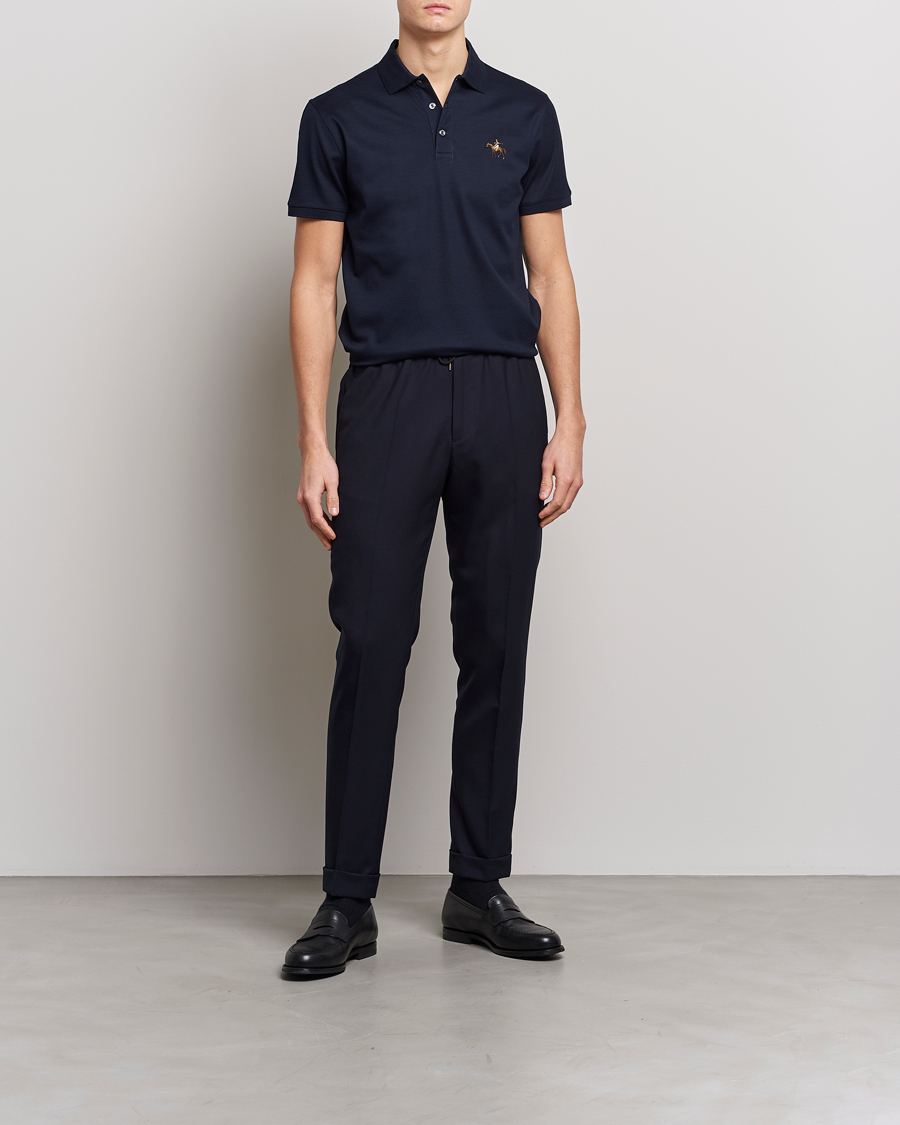 Heren | Polo's | Ralph Lauren Purple Label | Mercerized Cotton Polo Chairman Navy