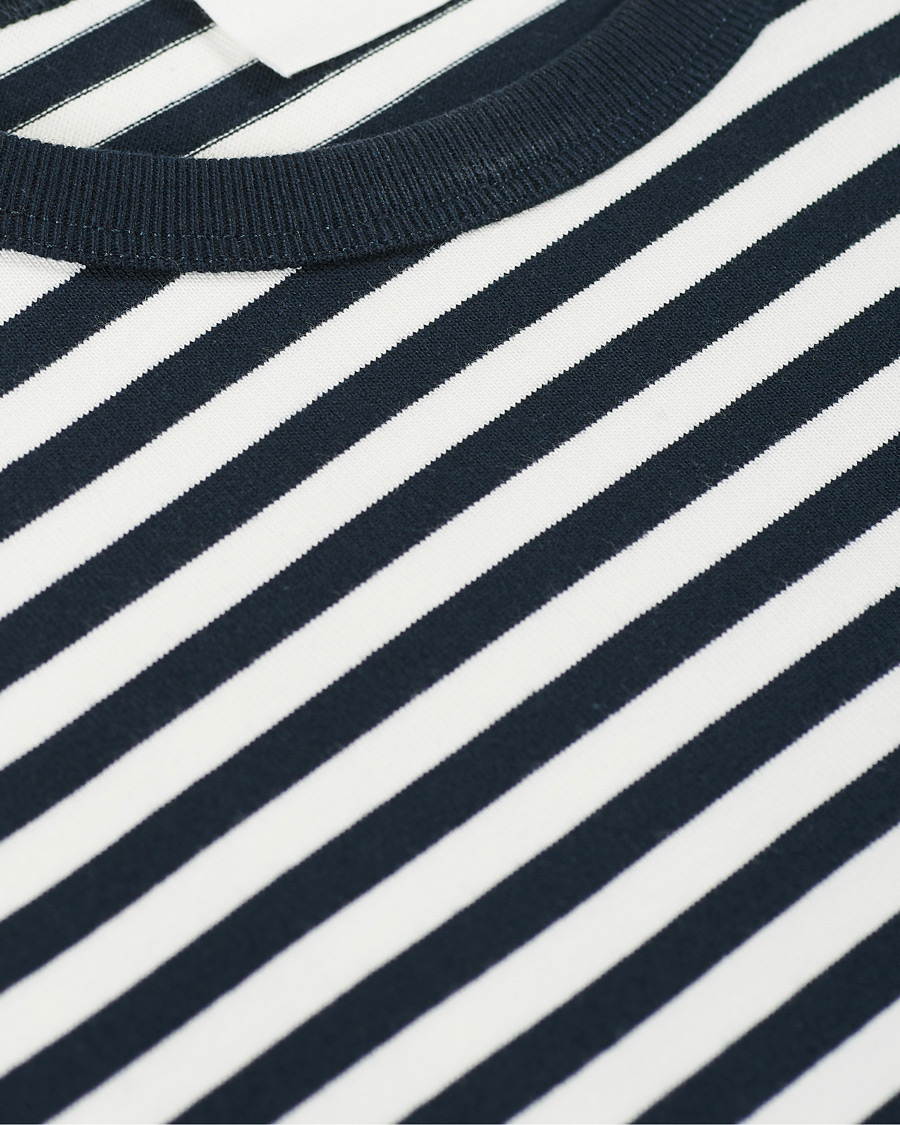 Homme | T-shirts | AMI | Breton Stripe Long Sleeve Tee White/Navy