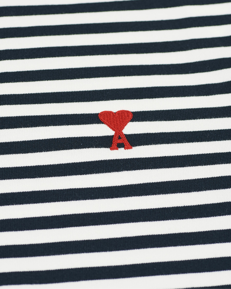 Homme | T-shirts | AMI | Breton Stripe Long Sleeve Tee White/Navy