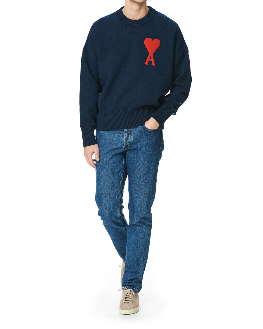 Homme | Pulls Et Tricots | AMI | Big Heart Oversize Sweater Navy