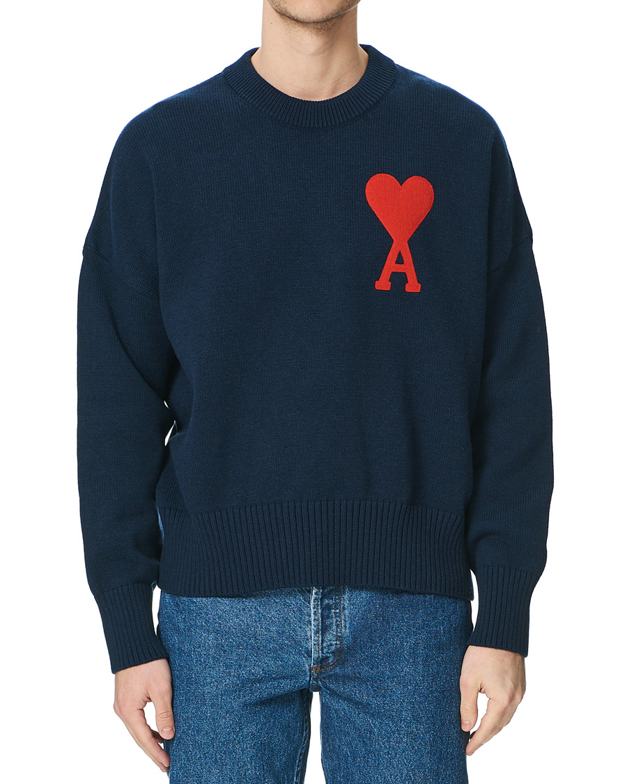 Homme | Pulls Et Tricots | AMI | Big Heart Oversize Sweater Navy
