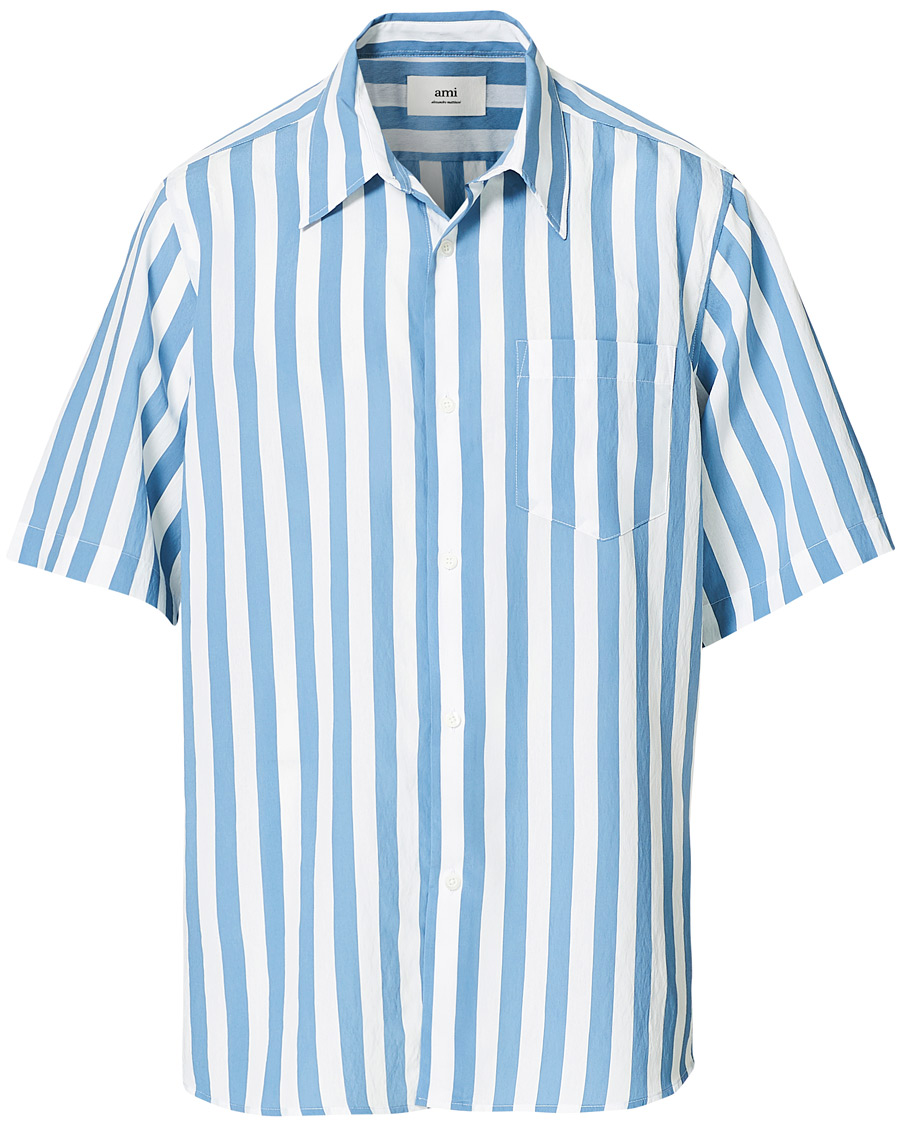 Homme | Chemises | AMI | Summer Fit Short Sleeve Shirt Light Blue/White
