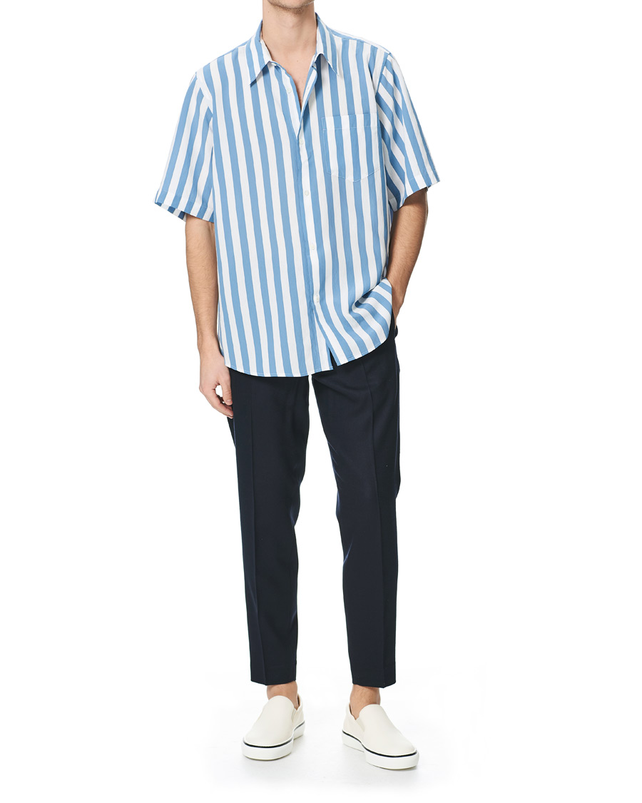 Homme | Chemises | AMI | Summer Fit Short Sleeve Shirt Light Blue/White