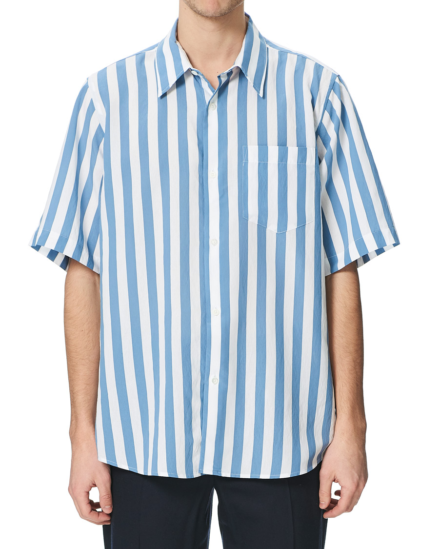 Homme | Chemises | AMI | Summer Fit Short Sleeve Shirt Light Blue/White
