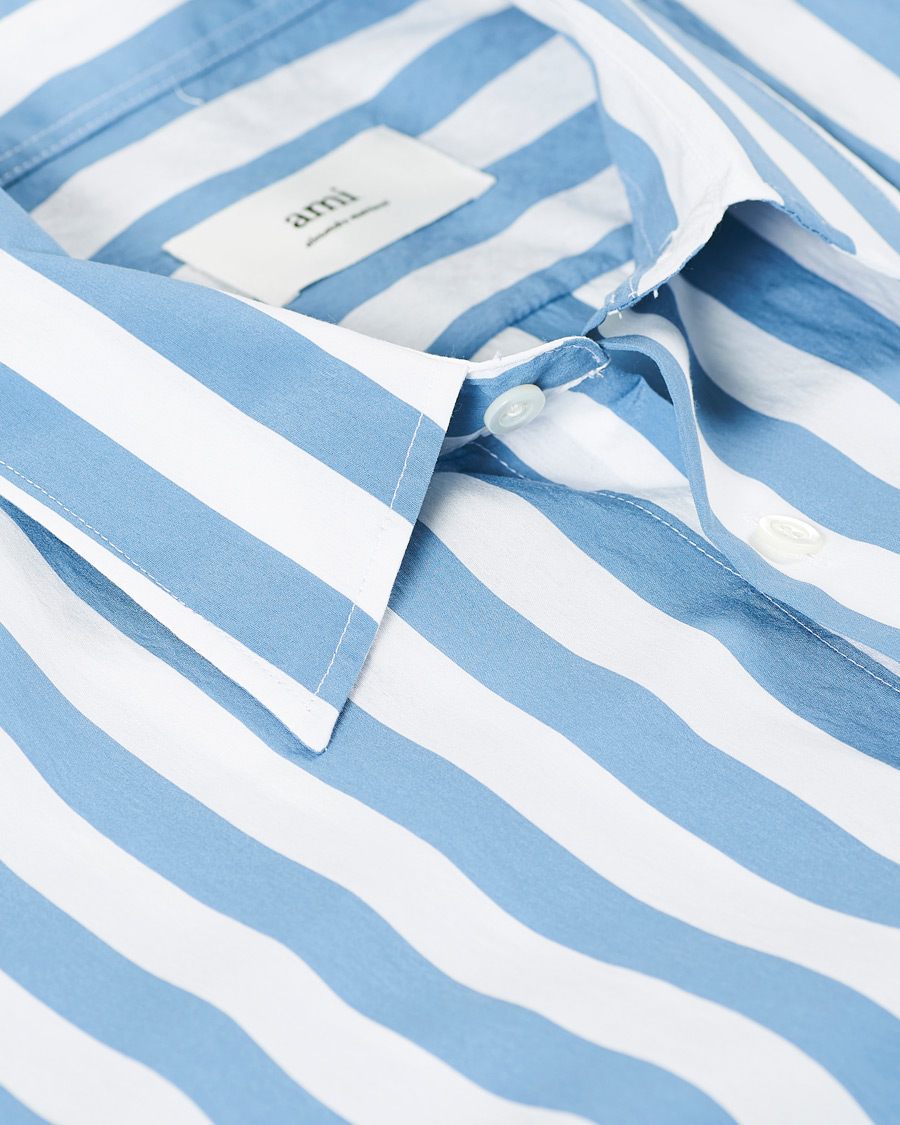 Homme | Chemises | AMI | Summer Fit Short Sleeve Shirt Light Blue/White