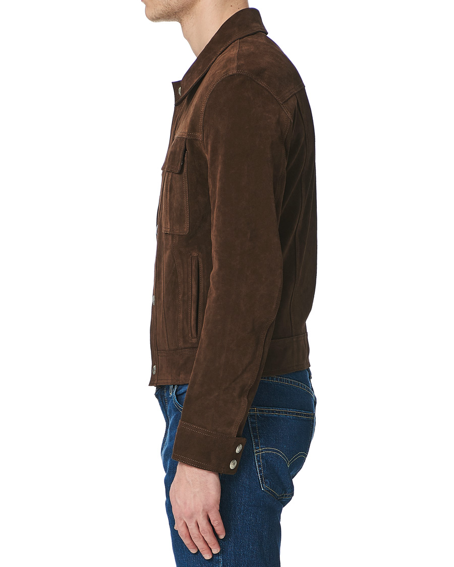 Heren | Jassen | AMI | Unlined Leather Jacket Chocolate Suede