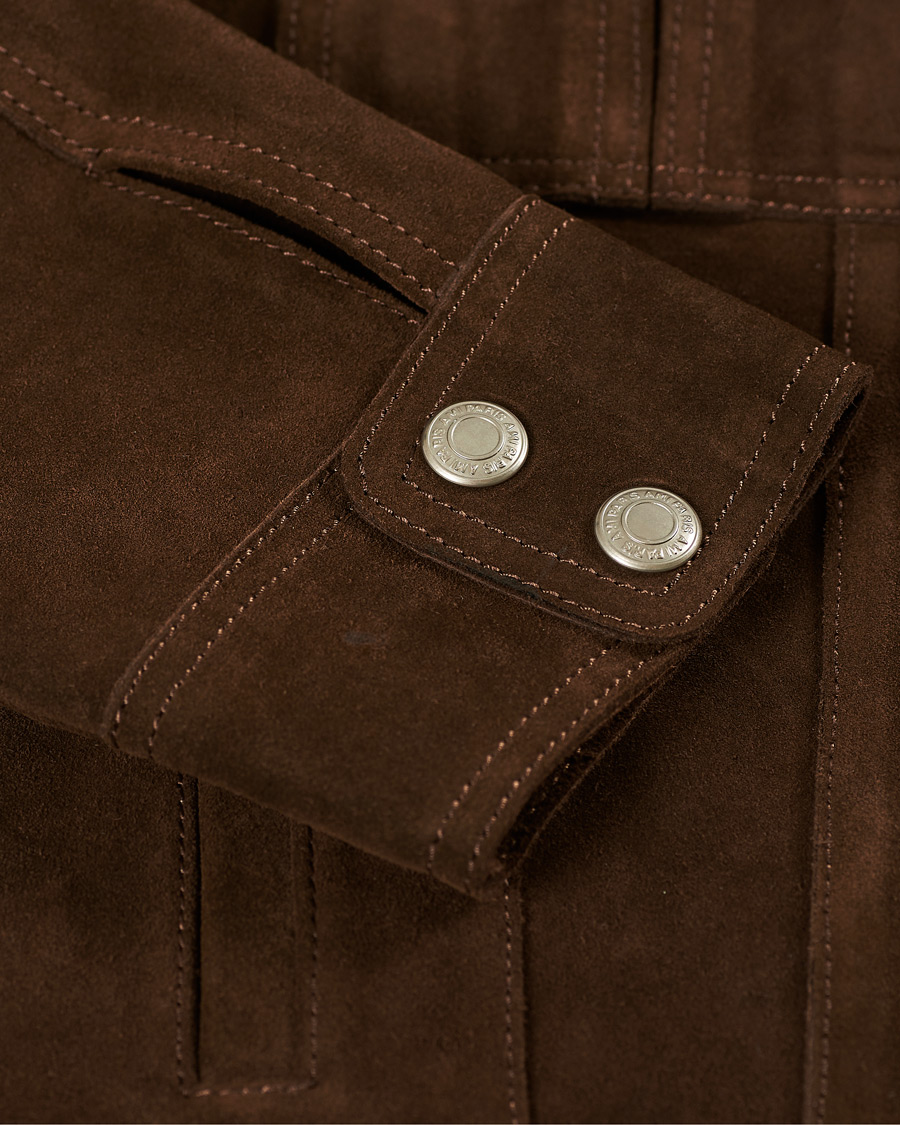 Heren | Jassen | AMI | Unlined Leather Jacket Chocolate Suede