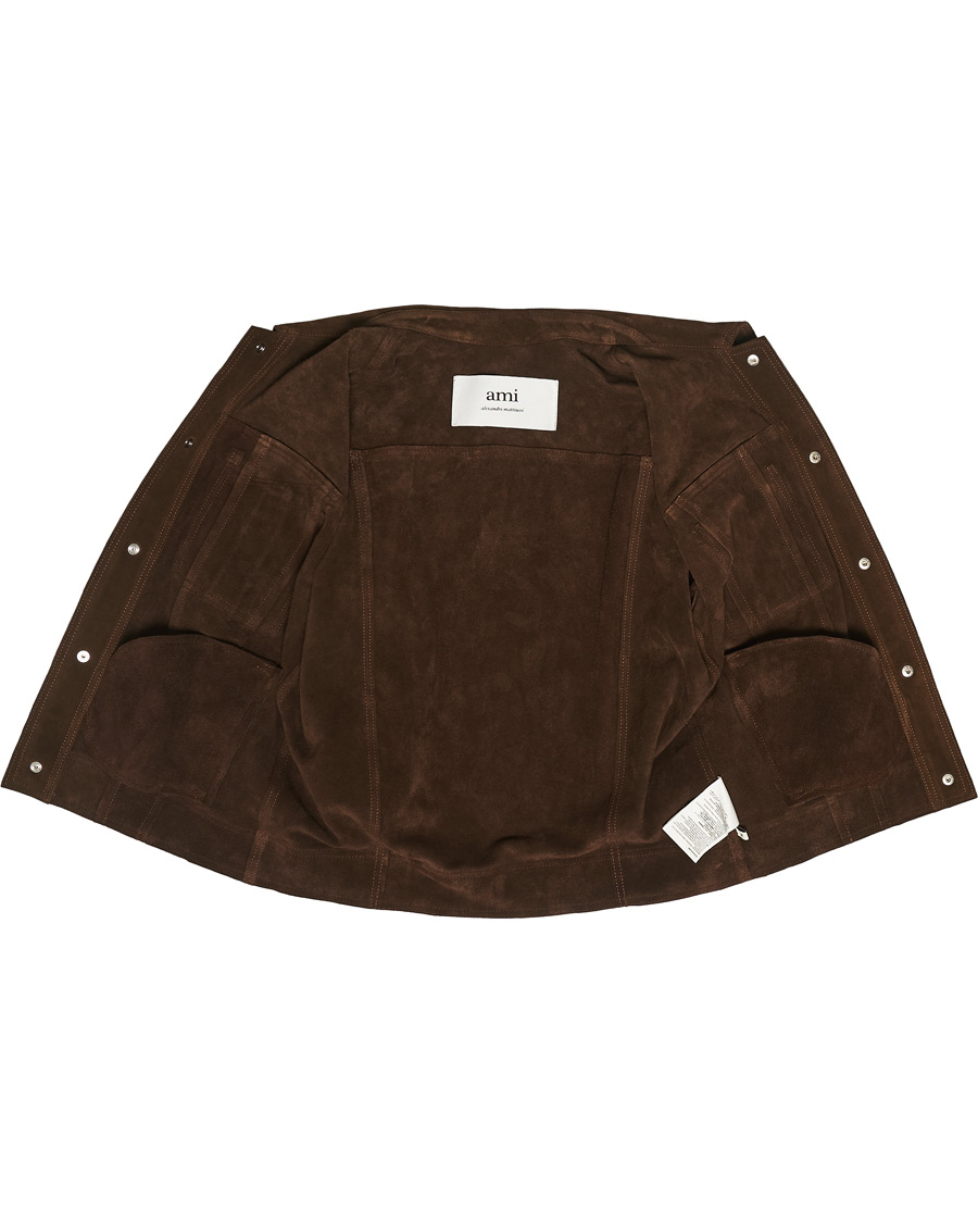Heren | Jassen | AMI | Unlined Leather Jacket Chocolate Suede