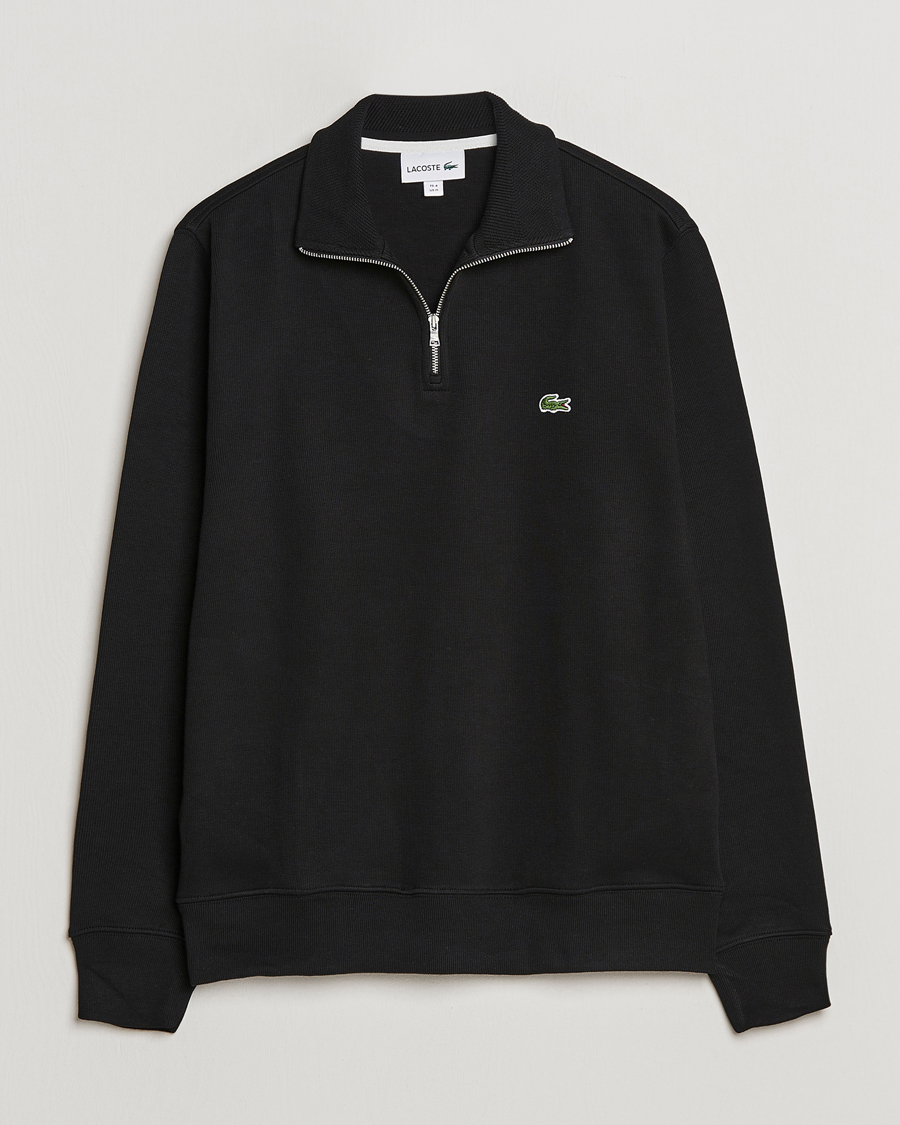 Heren | Truien | Lacoste | Rib Interlock Half Zip Black