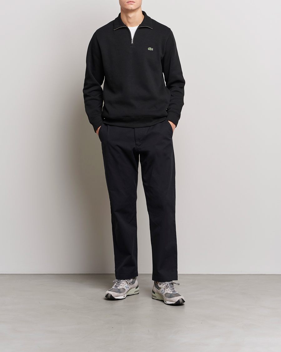 Heren | Truien | Lacoste | Rib Interlock Half Zip Black