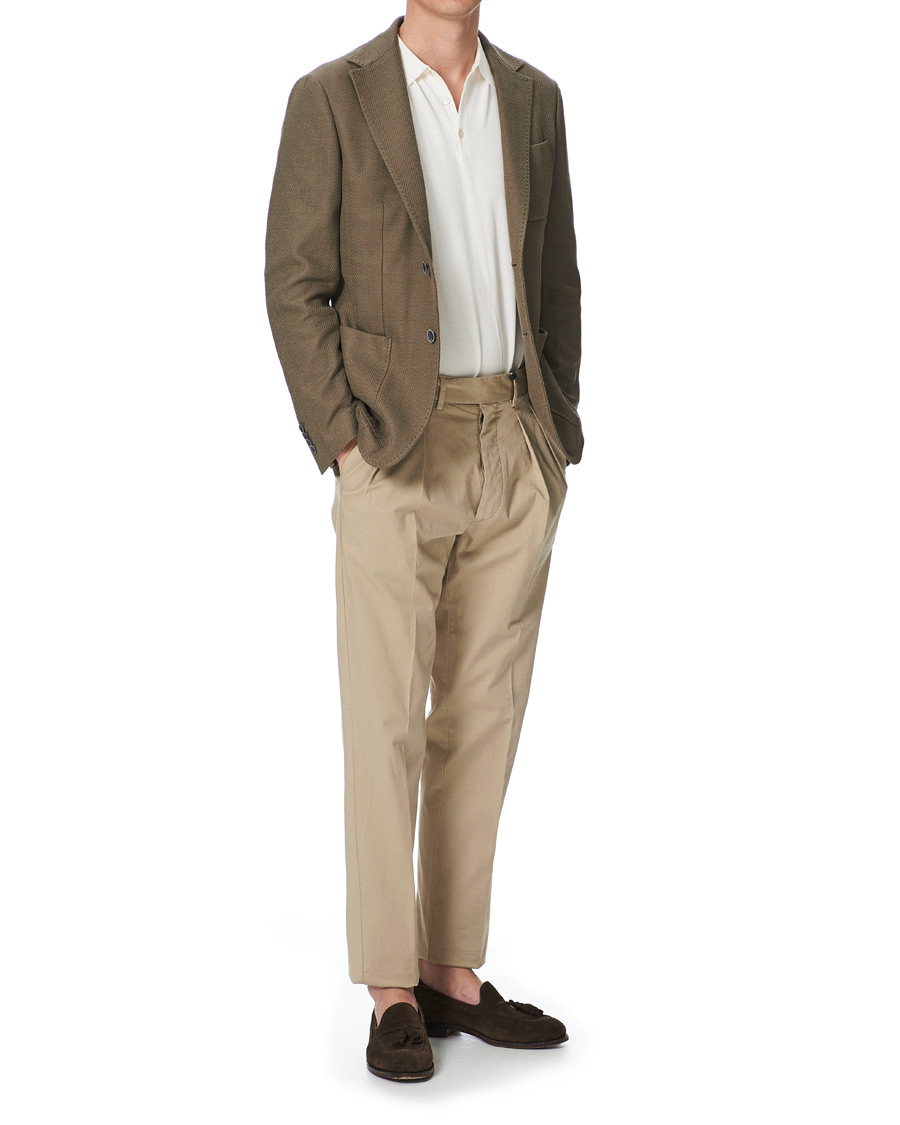 Homme | Blazers | Canali | Textured Cotton Jersey Blazer Olive
