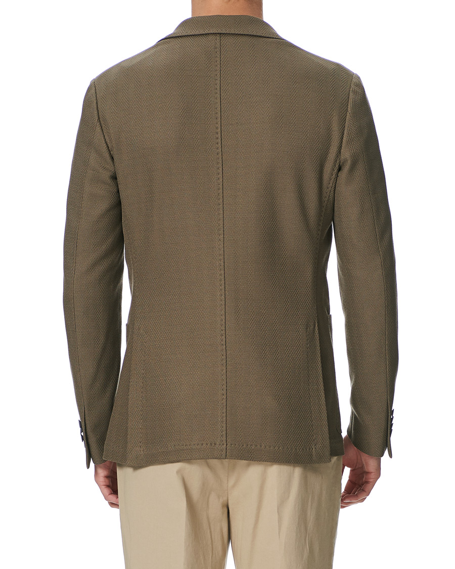 Homme | Blazers | Canali | Textured Cotton Jersey Blazer Olive