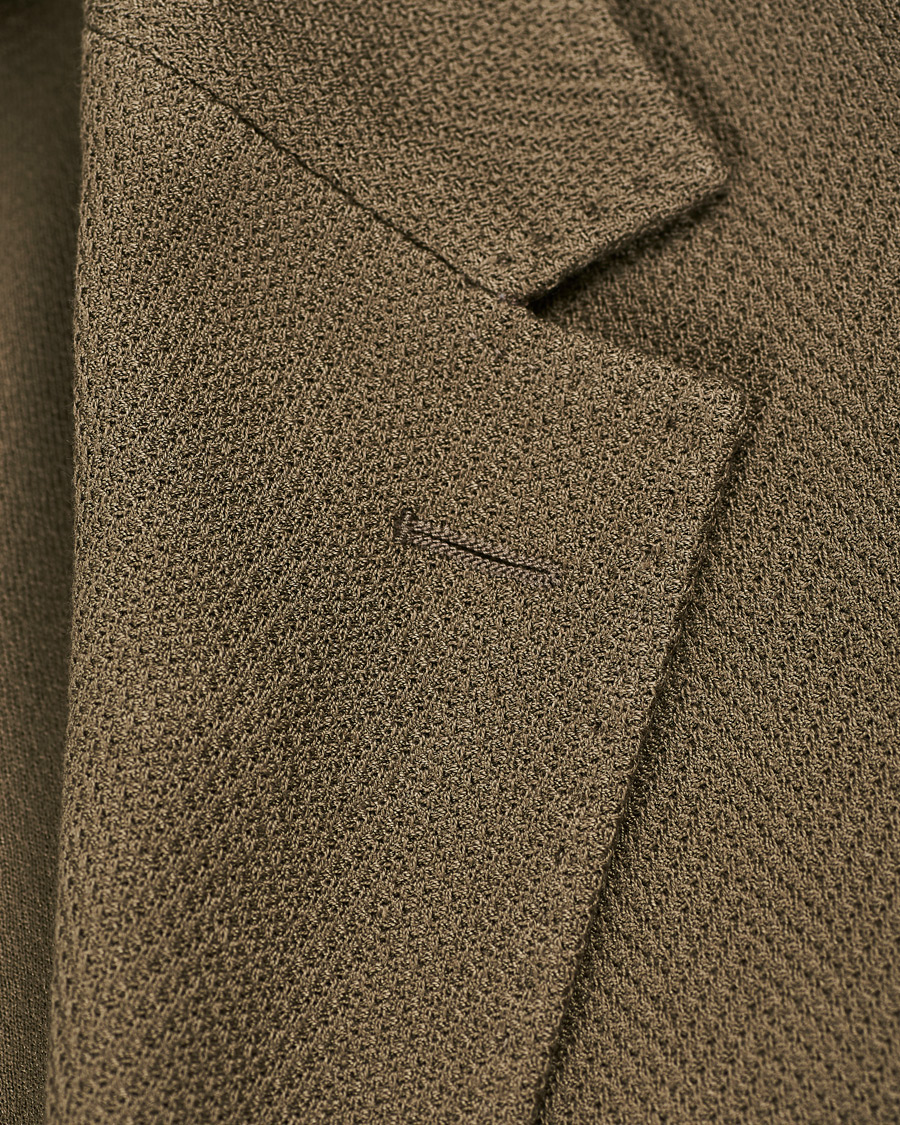 Homme | Blazers | Canali | Textured Cotton Jersey Blazer Olive