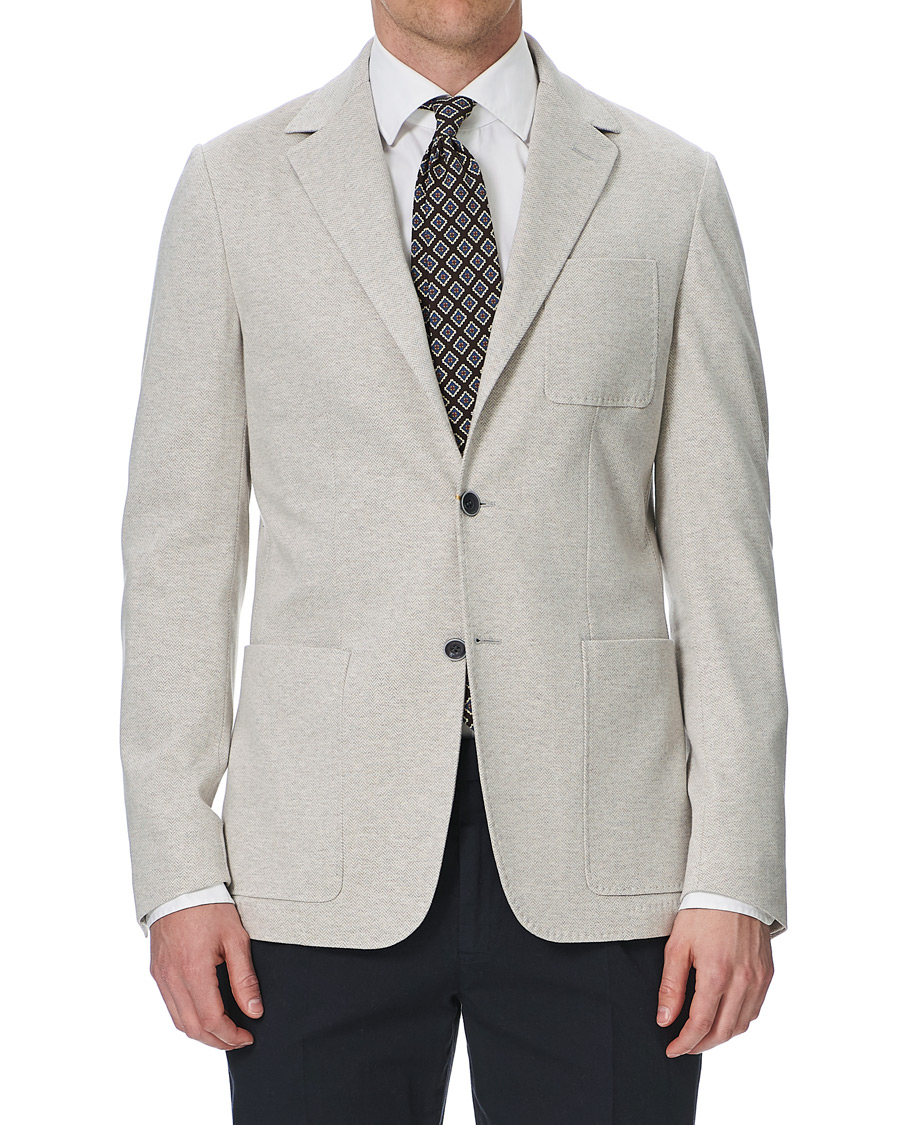 Heren | Blazers | Canali | Herringbone Jersey Blazer Sand