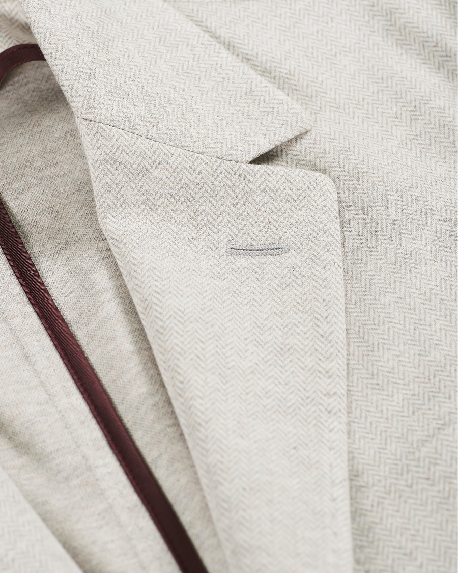 Heren | Blazers | Canali | Herringbone Jersey Blazer Sand
