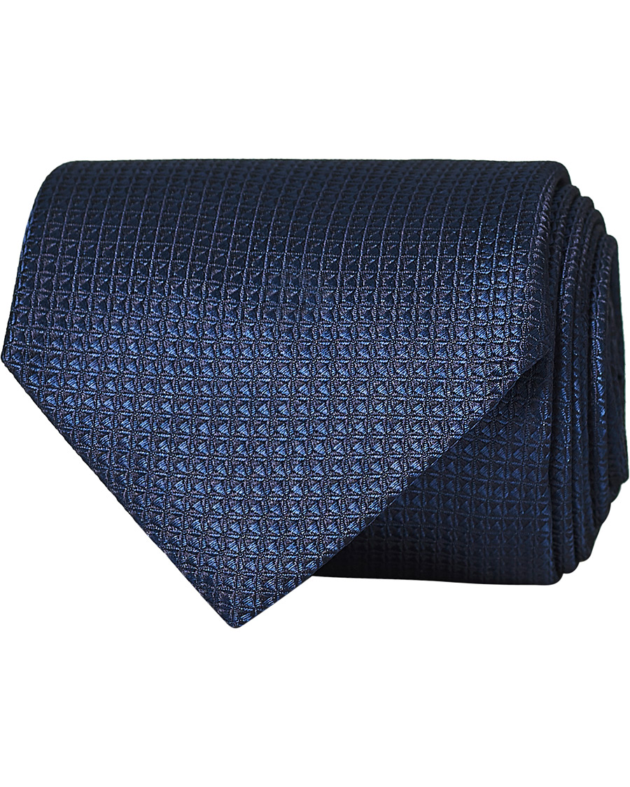 Homme | Canali Structured Silk Tie Navy 8 cm | Canali | Structured Silk Tie Navy 8 cm
