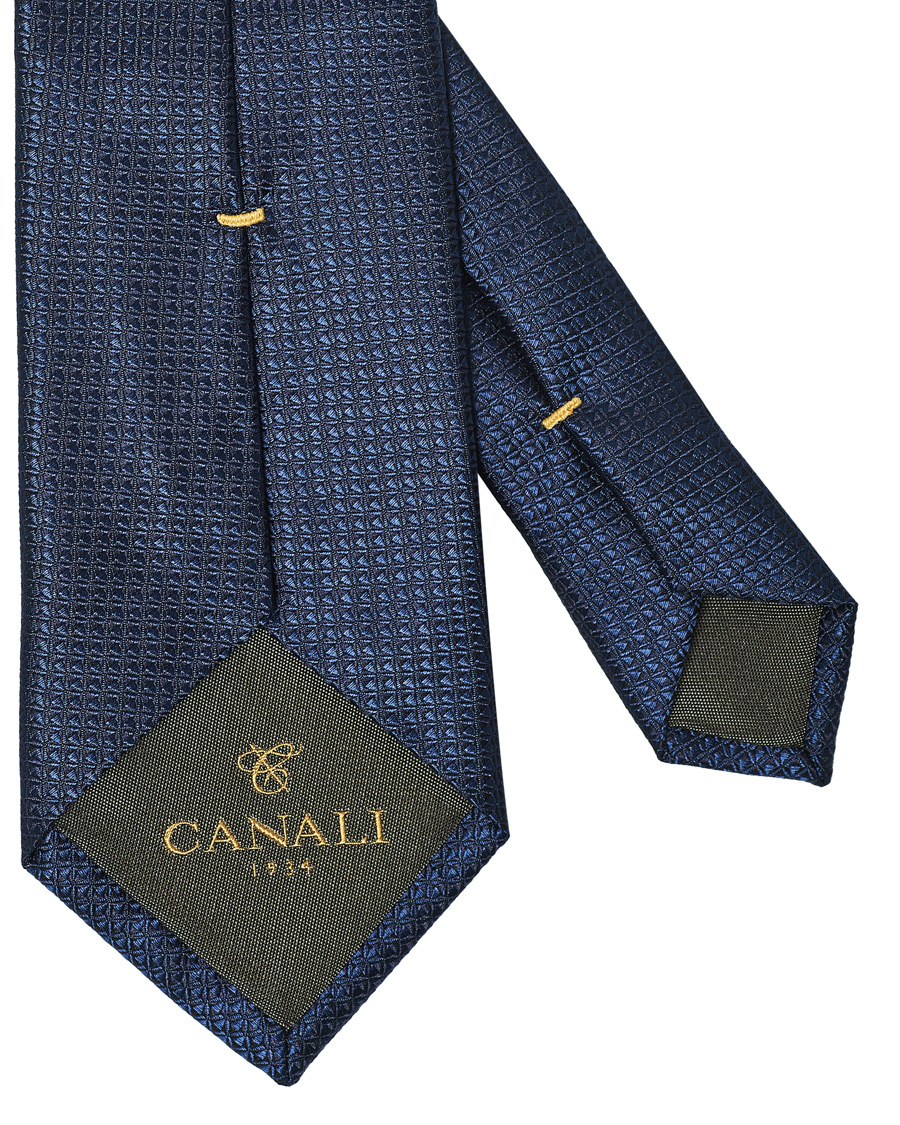 Homme | Canali Structured Silk Tie Navy 8 cm | Canali | Structured Silk Tie Navy 8 cm