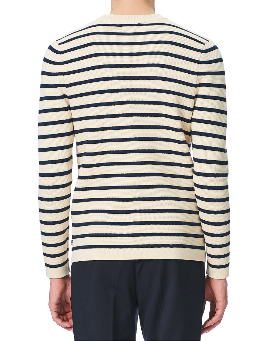 Homme | Pulls Et Tricots | Lexington | Martin Full Milano Striped Sweater White/Blue