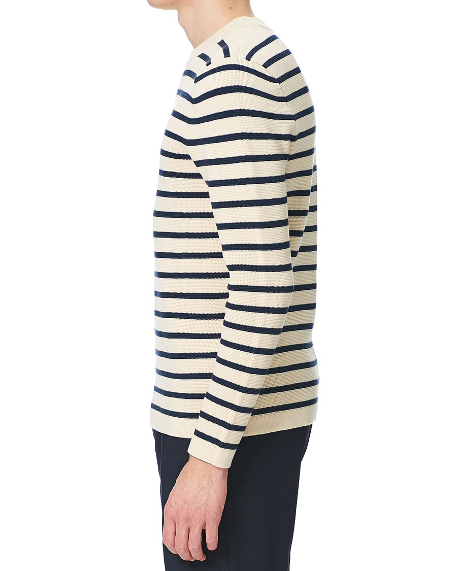 Homme | Pulls Et Tricots | Lexington | Martin Full Milano Striped Sweater White/Blue