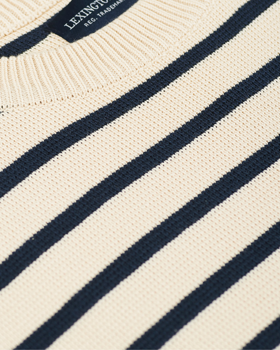 Homme | Pulls Et Tricots | Lexington | Martin Full Milano Striped Sweater White/Blue