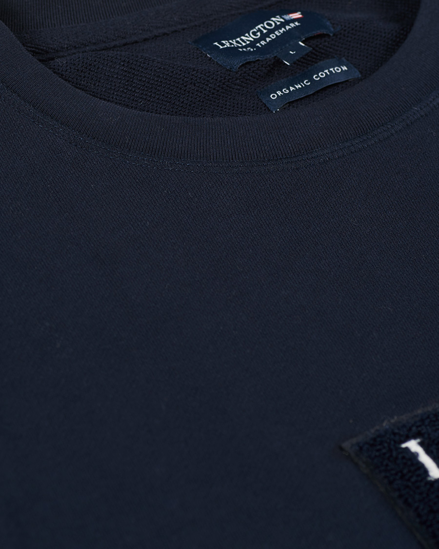 Heren | Truien | Lexington | Barry Cotton Flag Sweatshirt Dark Blue