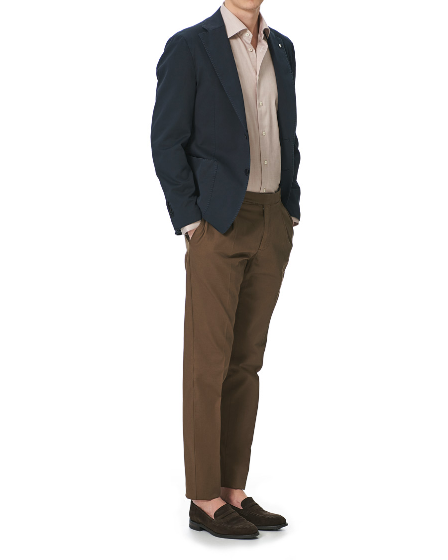 Homme | Pantalons | PT01 | Gent Fit Linen Blend Trousers Brown