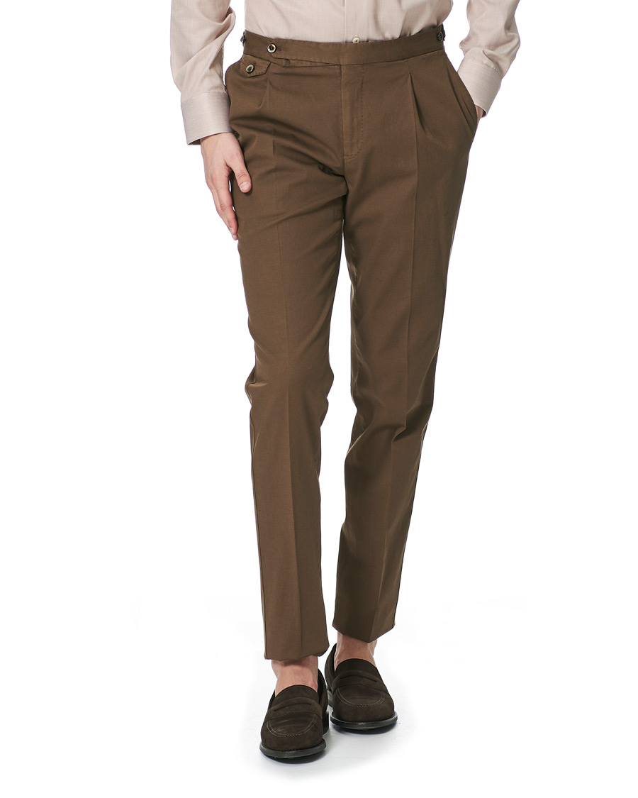 Homme | Pantalons | PT01 | Gent Fit Linen Blend Trousers Brown