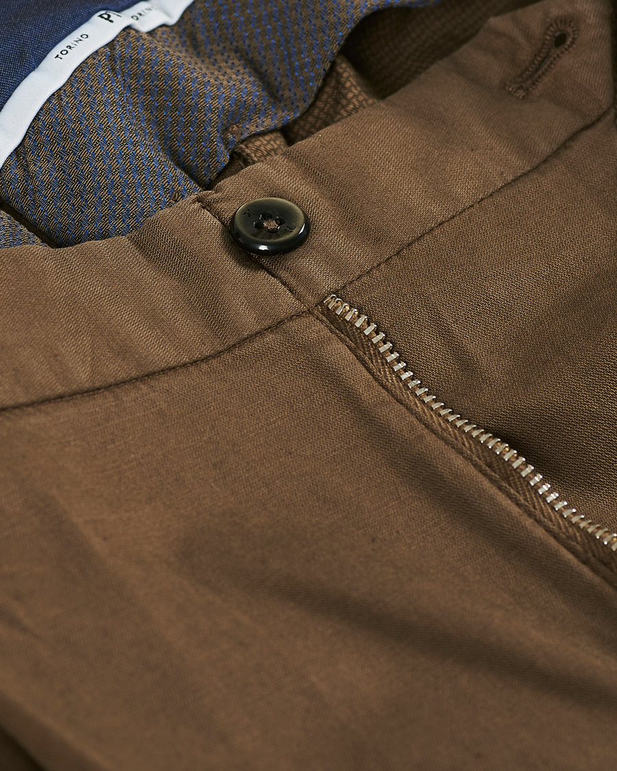 Homme | Pantalons | PT01 | Gent Fit Linen Blend Trousers Brown