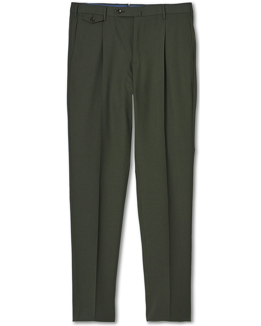 Homme | Pantalons | PT01 | Gentleman Fit Wool Trousers Dark Green