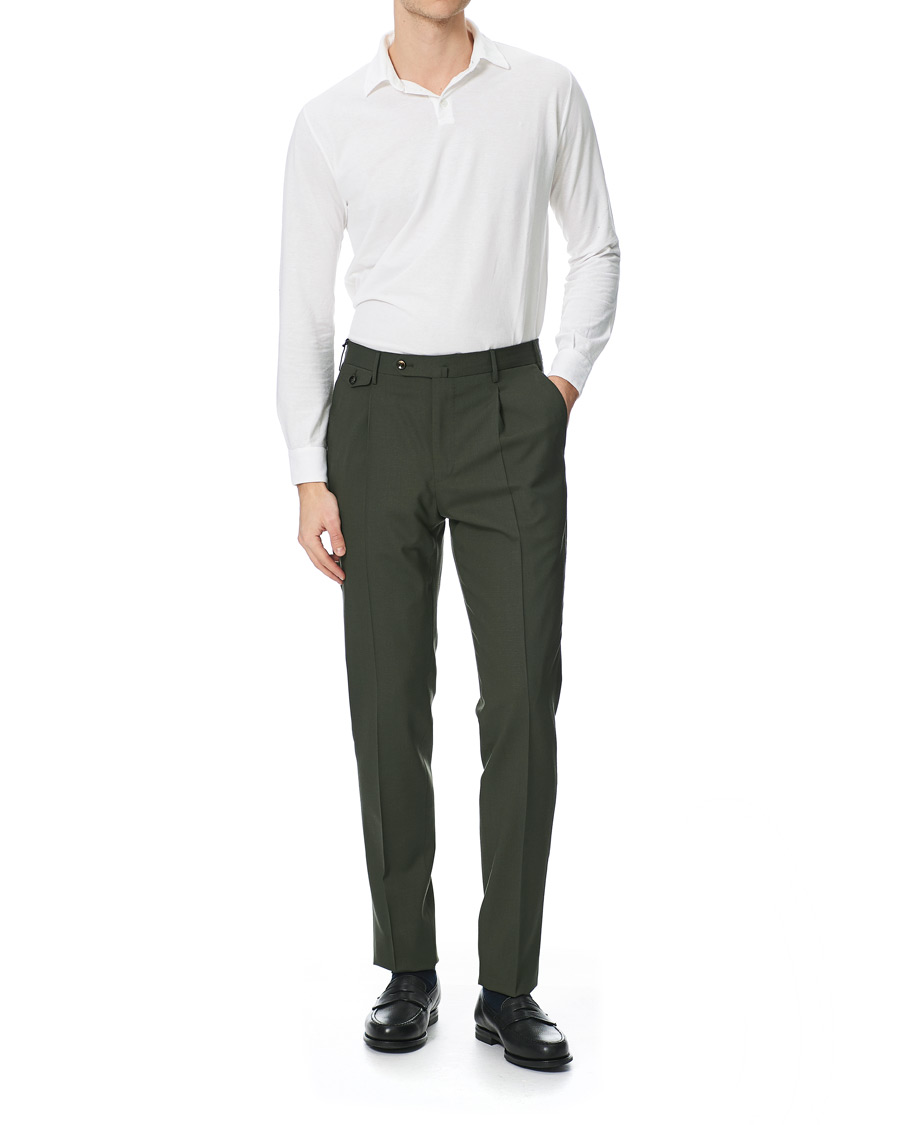 Homme | Pantalons | PT01 | Gentleman Fit Wool Trousers Dark Green