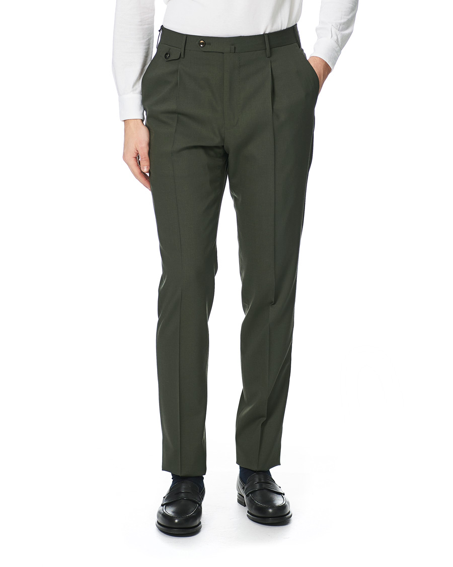 Homme | Pantalons | PT01 | Gentleman Fit Wool Trousers Dark Green