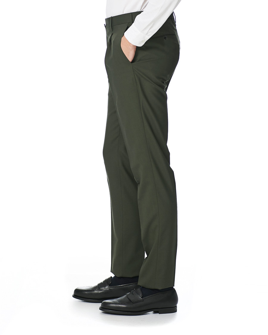 Homme | Pantalons | PT01 | Gentleman Fit Wool Trousers Dark Green