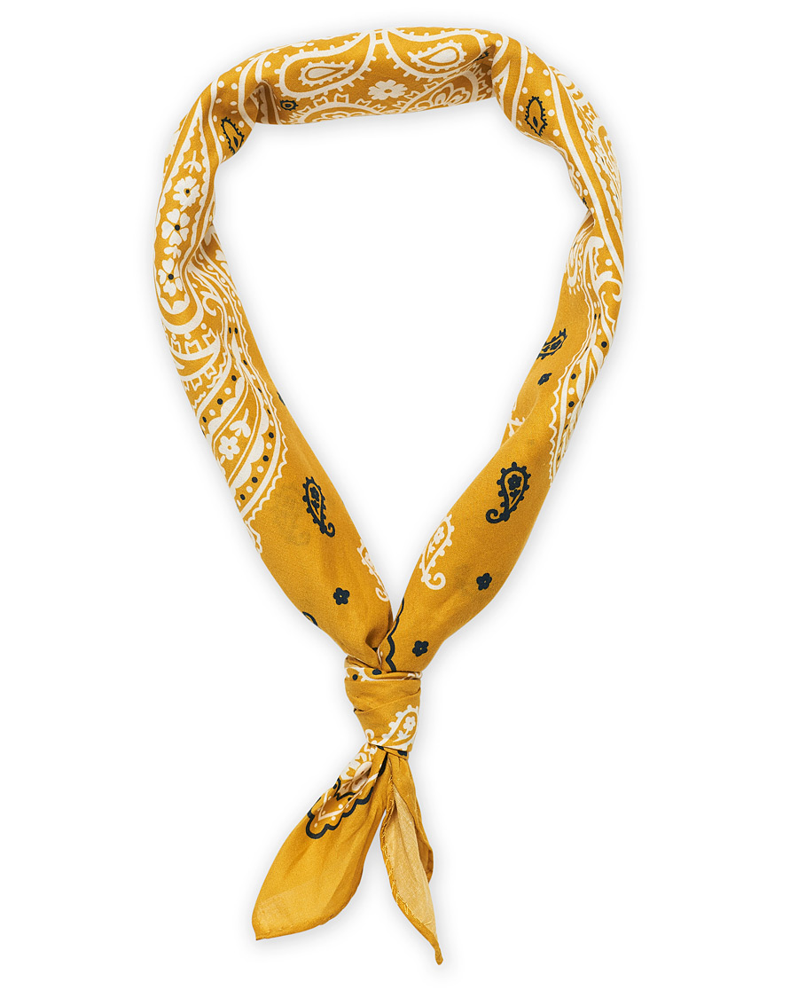 Heren | Amanda Christensen Cotton Voilé Printed Paisley Bandana Yellow | Amanda Christensen | Cotton Voilé Printed Paisley Bandana Yellow