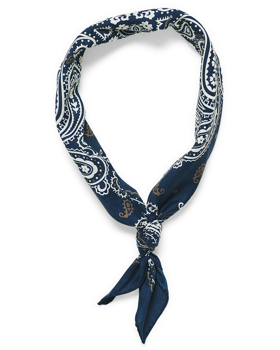 Homme | Amanda Christensen Cotton Voilé Printed Paisley Bandana Navy | Amanda Christensen | Cotton Voilé Printed Paisley Bandana Navy