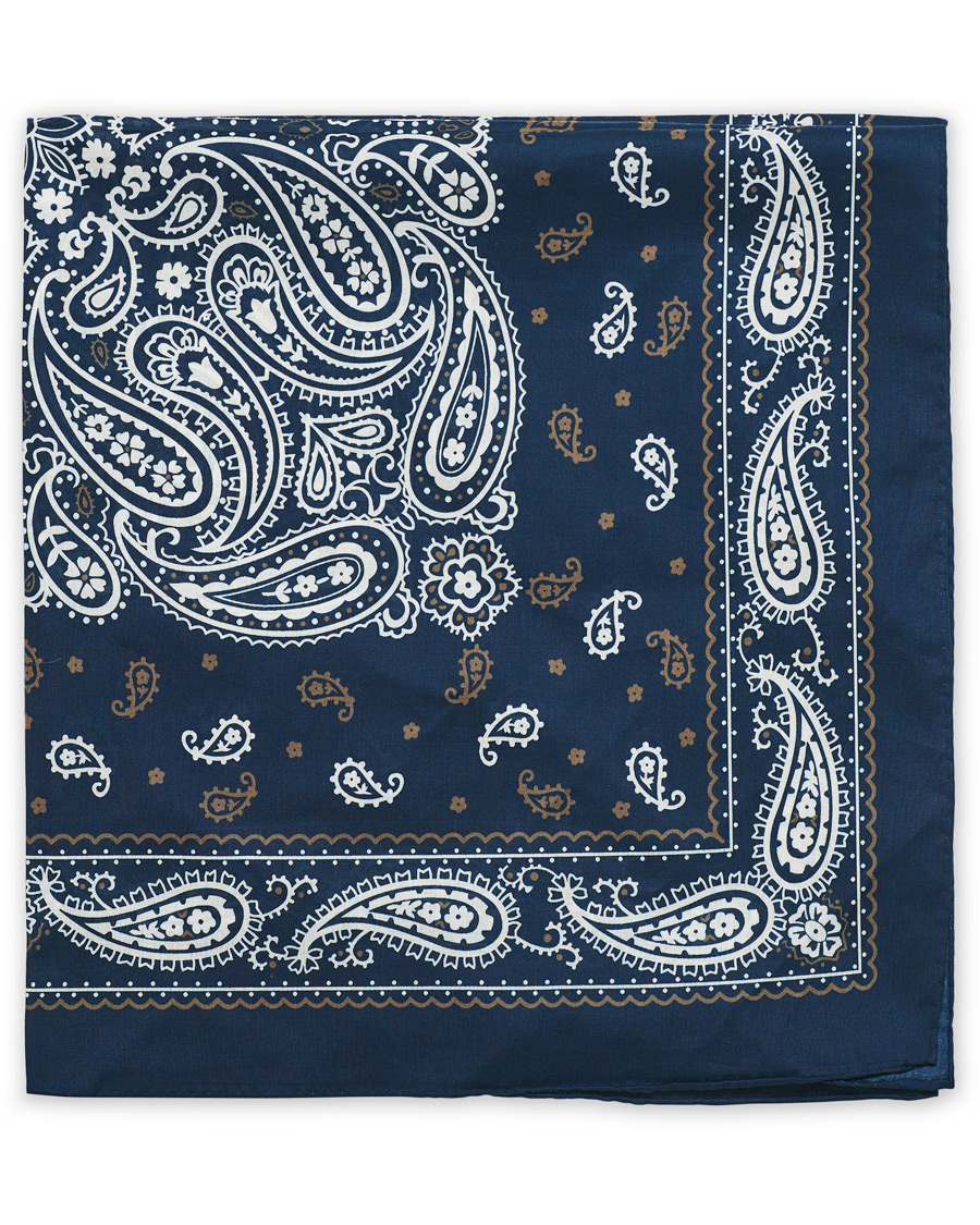 Homme | Amanda Christensen Cotton Voilé Printed Paisley Bandana Navy | Amanda Christensen | Cotton Voilé Printed Paisley Bandana Navy
