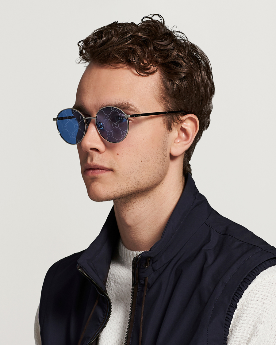Homme | Gucci GG0944SA Sunglasses Silver/Blue | Gucci | GG0944SA Sunglasses Silver/Blue