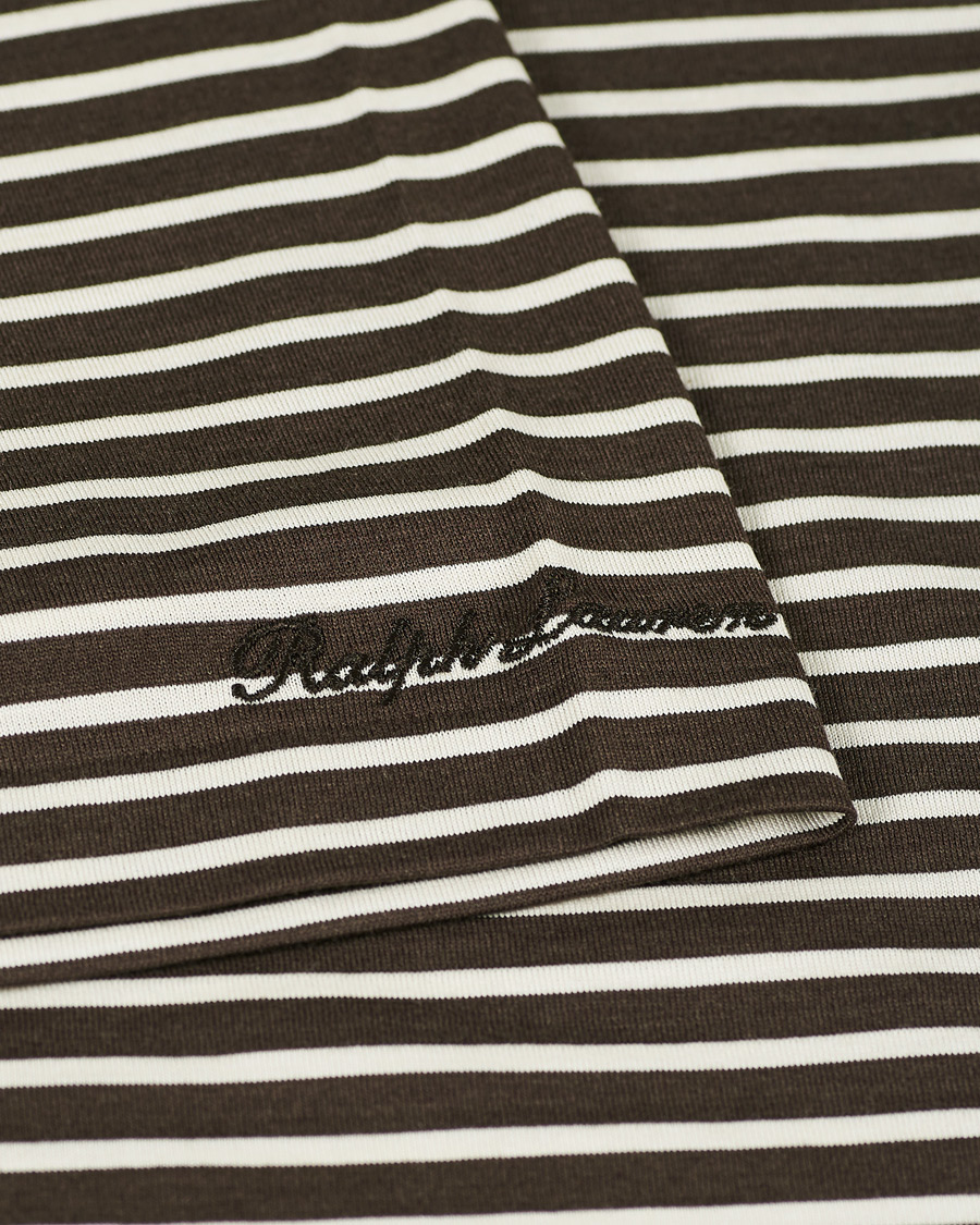 Homme | T-shirts | Ralph Lauren Purple Label | Striped Silk Blend Tee Brown/Cream