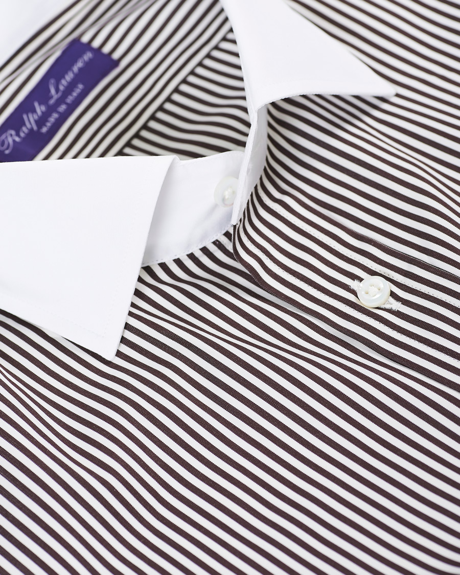 Homme | Chemises | Ralph Lauren Purple Label | Bengal Striped Shirt Brown/Cream