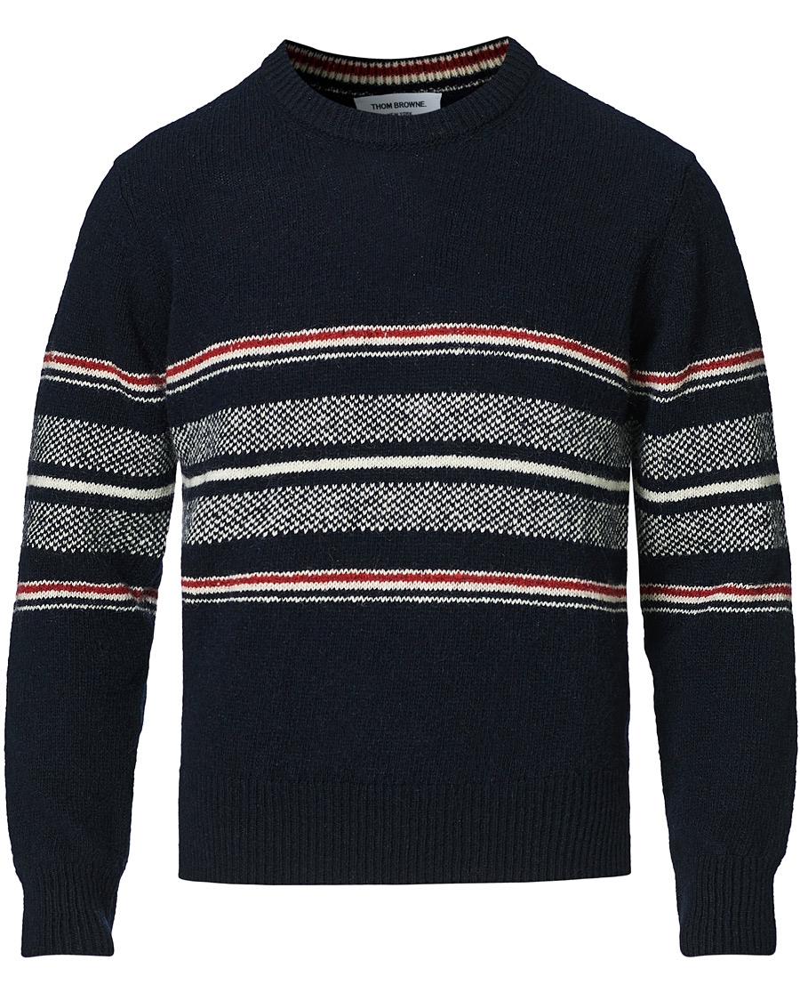 Homme | Pulls Et Tricots | Thom Browne | Birdseye Jacquard Sweater Navy