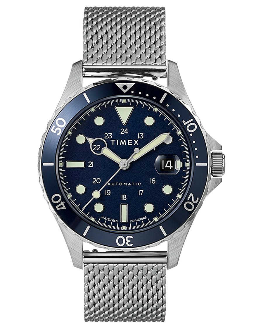 Homme | Timex Navi XL Automatic 41mm Steel/Blue Dial | Timex | Navi XL Automatic 41mm Steel/Blue Dial